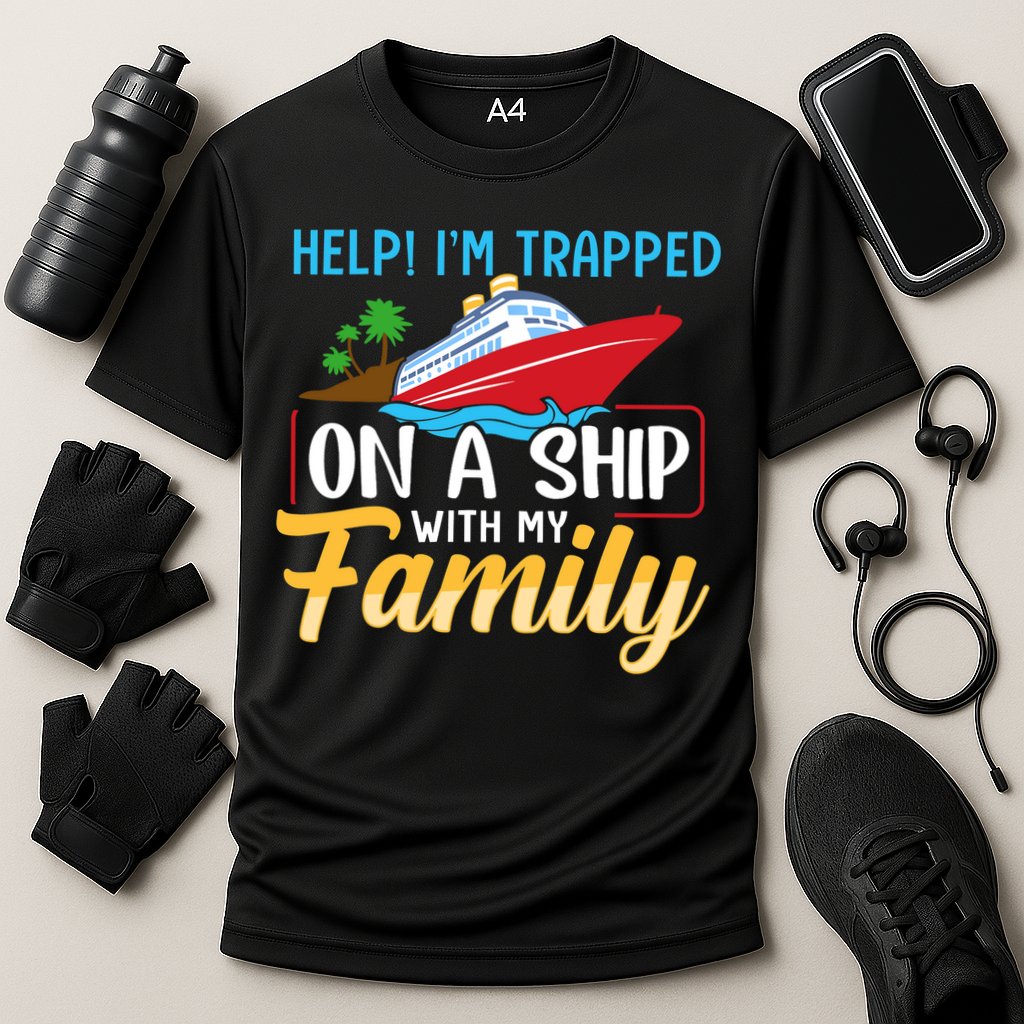 Help I'm Trapped On A Ship With My Family Family Cruise Trip Performance Shirt