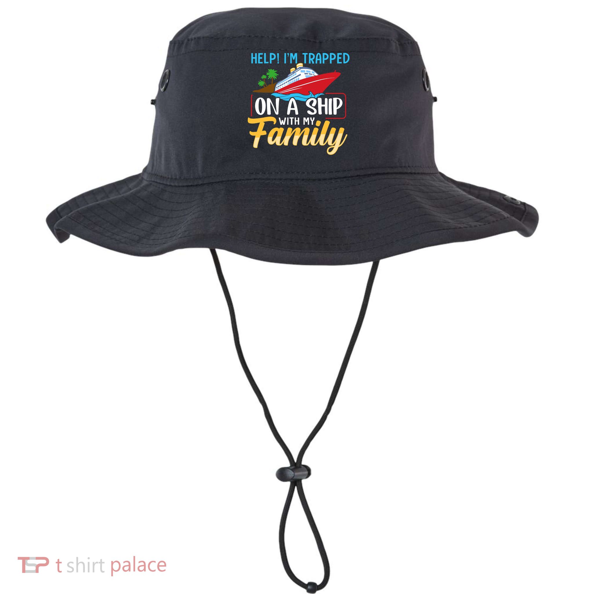 Help I'm Trapped On A Ship With My Family Family Cruise Trip Bucket Hat