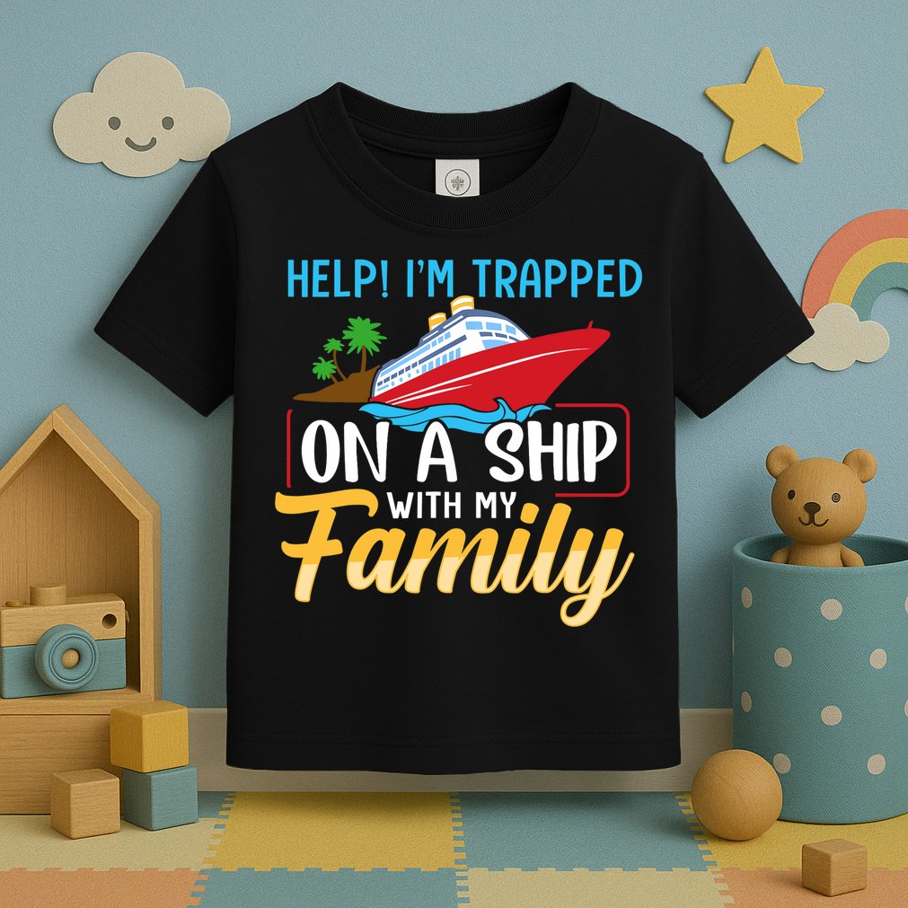 Help I'm Trapped On A Ship With My Family Family Cruise Trip Toddler T-Shirt
