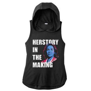 Herstory In The Making President American Flag Kamala Harris Ladies PosiCharge Tri-Blend Wicking Draft Hoodie Tank