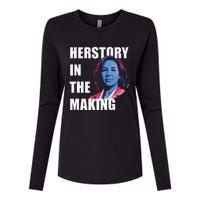 Herstory In The Making President American Flag Kamala Harris Womens Cotton Relaxed Long Sleeve T-Shirt