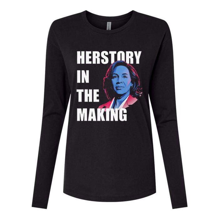 Herstory In The Making President American Flag Kamala Harris Womens Cotton Relaxed Long Sleeve T-Shirt