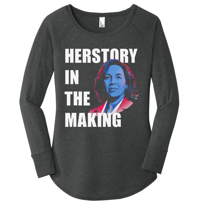 Herstory In The Making President American Flag Kamala Harris Women's Perfect Tri Tunic Long Sleeve Shirt