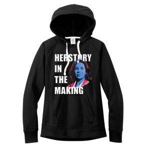 Herstory In The Making President American Flag Kamala Harris Women's Fleece Hoodie