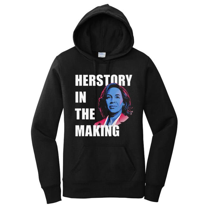 Herstory In The Making President American Flag Kamala Harris Women's Pullover Hoodie