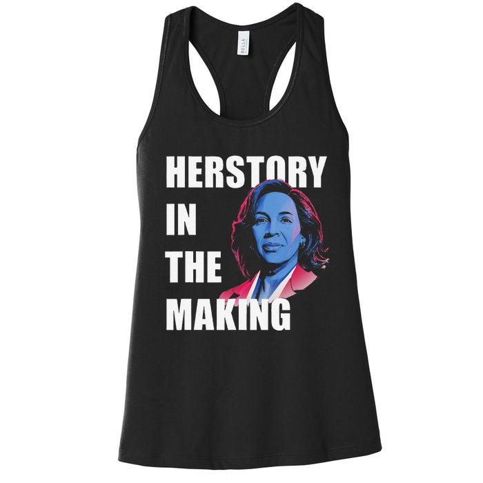 Herstory In The Making President American Flag Kamala Harris Women's Racerback Tank