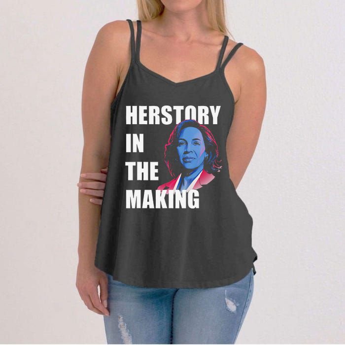 Herstory In The Making President American Flag Kamala Harris Women's Strappy Tank