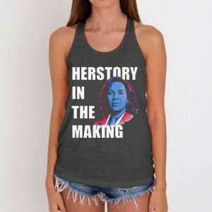 Herstory In The Making President American Flag Kamala Harris Women's Knotted Racerback Tank