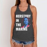 Herstory In The Making President American Flag Kamala Harris Women's Knotted Racerback Tank