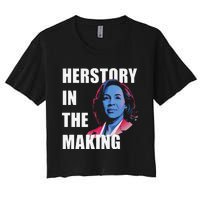 Herstory In The Making President American Flag Kamala Harris Women's Crop Top Tee