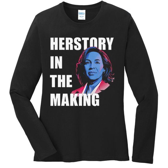 Herstory In The Making President American Flag Kamala Harris Ladies Long Sleeve Shirt