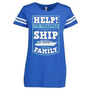 Help I'm Trapped On A Ship With My Family Family Cruise Trip Tank Top Enza Ladies Jersey Football T-Shirt