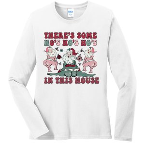 Hos In This House Gag Gift Christmas Ladies Long Sleeve Shirt