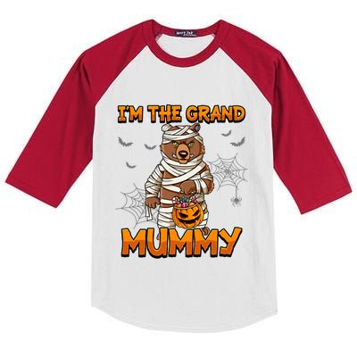 Halloween IM The Grand Mummy Grandma Halloween Great Gift Kids Colorblock Raglan Jersey