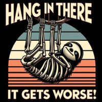 Hang In There It Gets Worse Cropped Pullover Crew