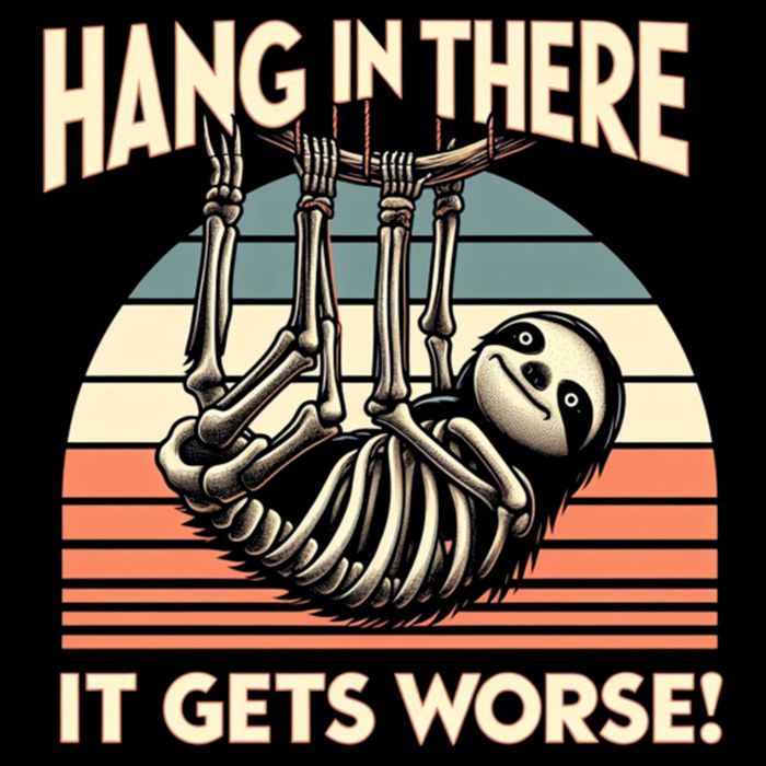 Hang In There It Gets Worse Cropped Pullover Crew