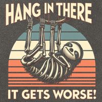 Hang In There It Gets Worse Cotton Canvas Backpack