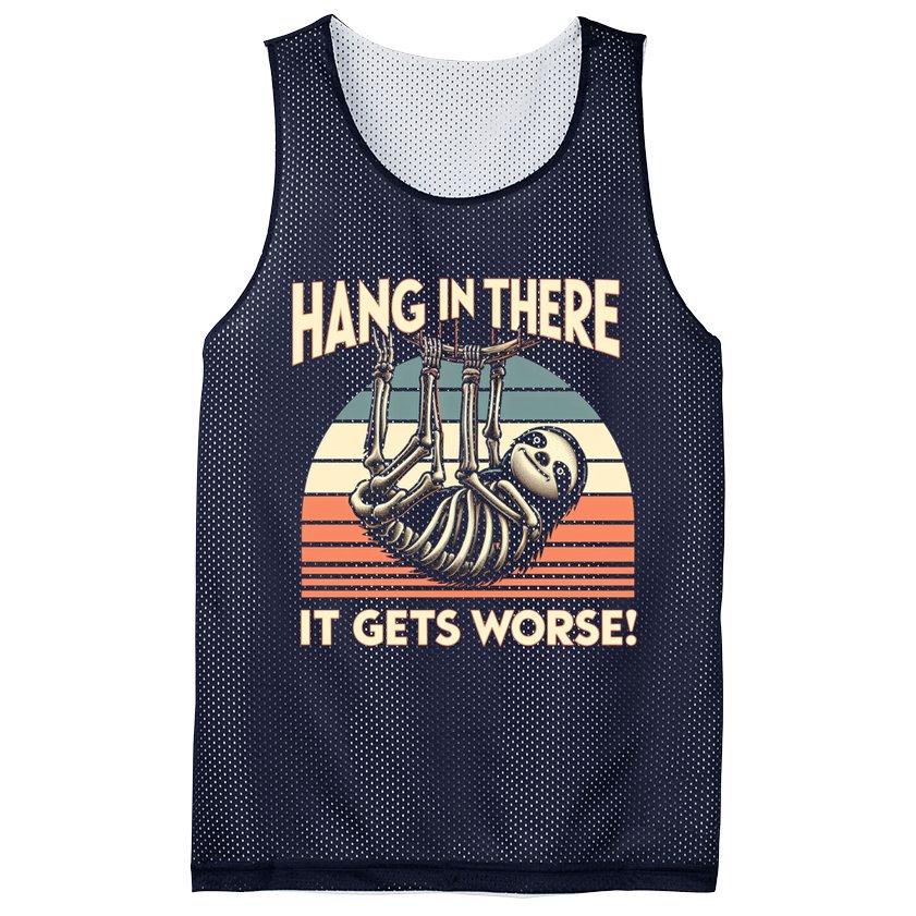 Hang In There It Gets Worse Mesh Reversible Basketball Jersey Tank