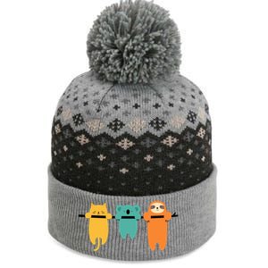 Hang In There Cat Sloth And Koala Cute The Baniff Cuffed Pom Beanie