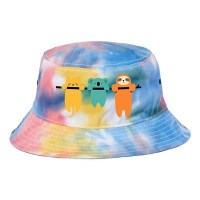 Hang In There Cat Sloth And Koala Cute Tie Dye Newport Bucket Hat