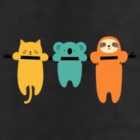Hang In There Cat Sloth And Koala Cute 7 Panel Mesh Trucker Snapback Hat