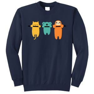 Hang In There Cat Sloth And Koala Cute Tall Sweatshirt