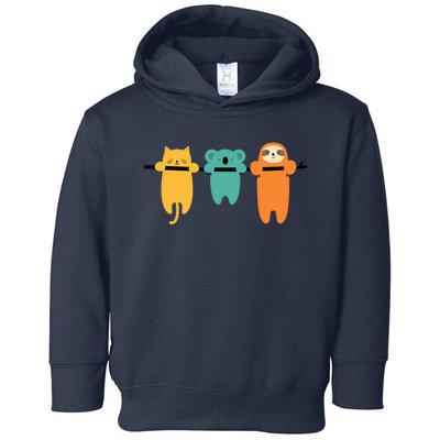 Hang In There Cat Sloth And Koala Cute Toddler Hoodie