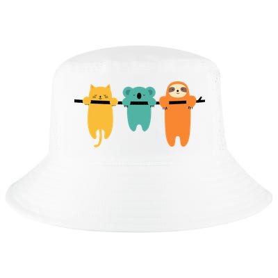 Hang In There Cat Sloth And Koala Cute Cool Comfort Performance Bucket Hat