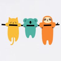 Hang In There Cat Sloth And Koala Cute Garment-Dyed Sweatshirt
