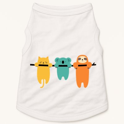 Hang In There Cat Sloth And Koala Cute Doggie Tank