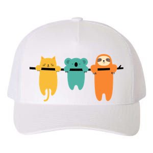 Hang In There Cat Sloth And Koala Cute Yupoong Adult 5-Panel Trucker Hat