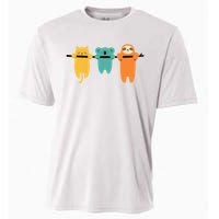 Hang In There Cat Sloth And Koala Cute Cooling Performance Crew T-Shirt