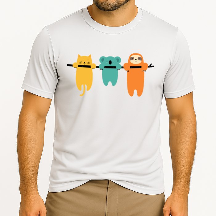 Hang In There Cat Sloth And Koala Cute Performance Shirt