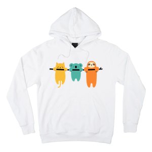 Hang In There Cat Sloth And Koala Cute Hoodie