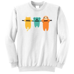 Hang In There Cat Sloth And Koala Cute Sweatshirt