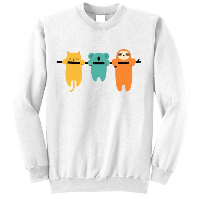 Hang In There Cat Sloth And Koala Cute Sweatshirt