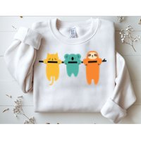 Hang In There Cat Sloth And Koala Cute Sweatshirt