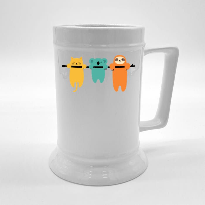 Hang In There Cat Sloth And Koala Cute Beer Stein