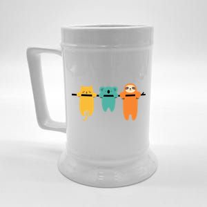 Hang In There Cat Sloth And Koala Cute Beer Stein