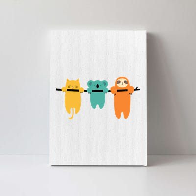 Hang In There Cat Sloth And Koala Cute Canvas