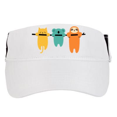 Hang In There Cat Sloth And Koala Cute Adult Drive Performance Visor