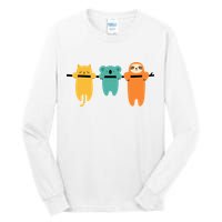 Hang In There Cat Sloth And Koala Cute Tall Long Sleeve T-Shirt