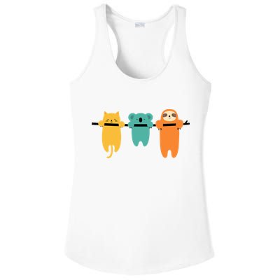 Hang In There Cat Sloth And Koala Cute Ladies PosiCharge Competitor Racerback Tank