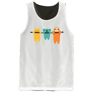 Hang In There Cat Sloth And Koala Cute Mesh Reversible Basketball Jersey Tank