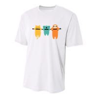 Hang In There Cat Sloth And Koala Cute Youth Performance Sprint T-Shirt