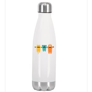 Hang In There Cat Sloth And Koala Cute Stainless Steel Insulated Water Bottle