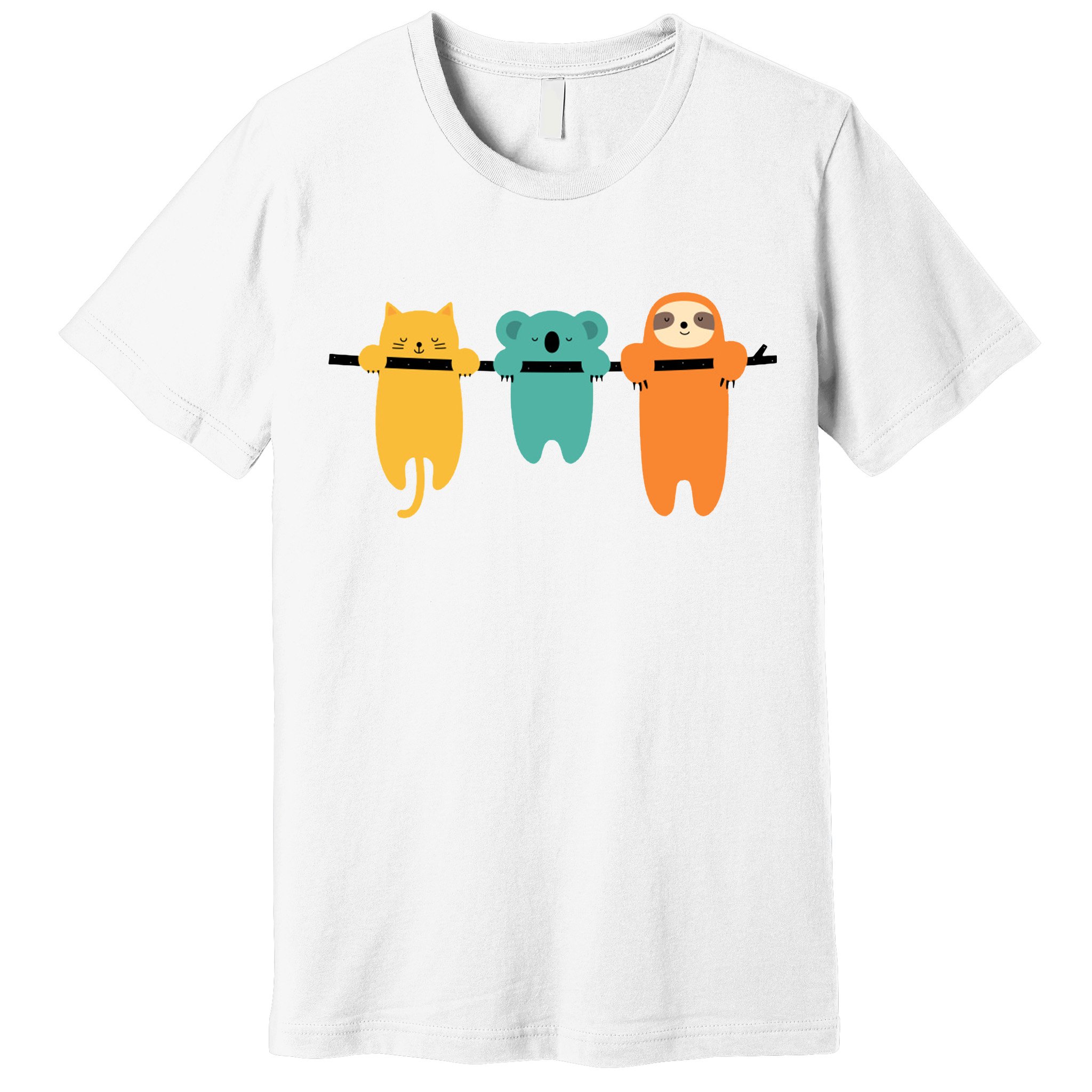 Hang In There Cat Sloth And Koala Cute Premium T-Shirt