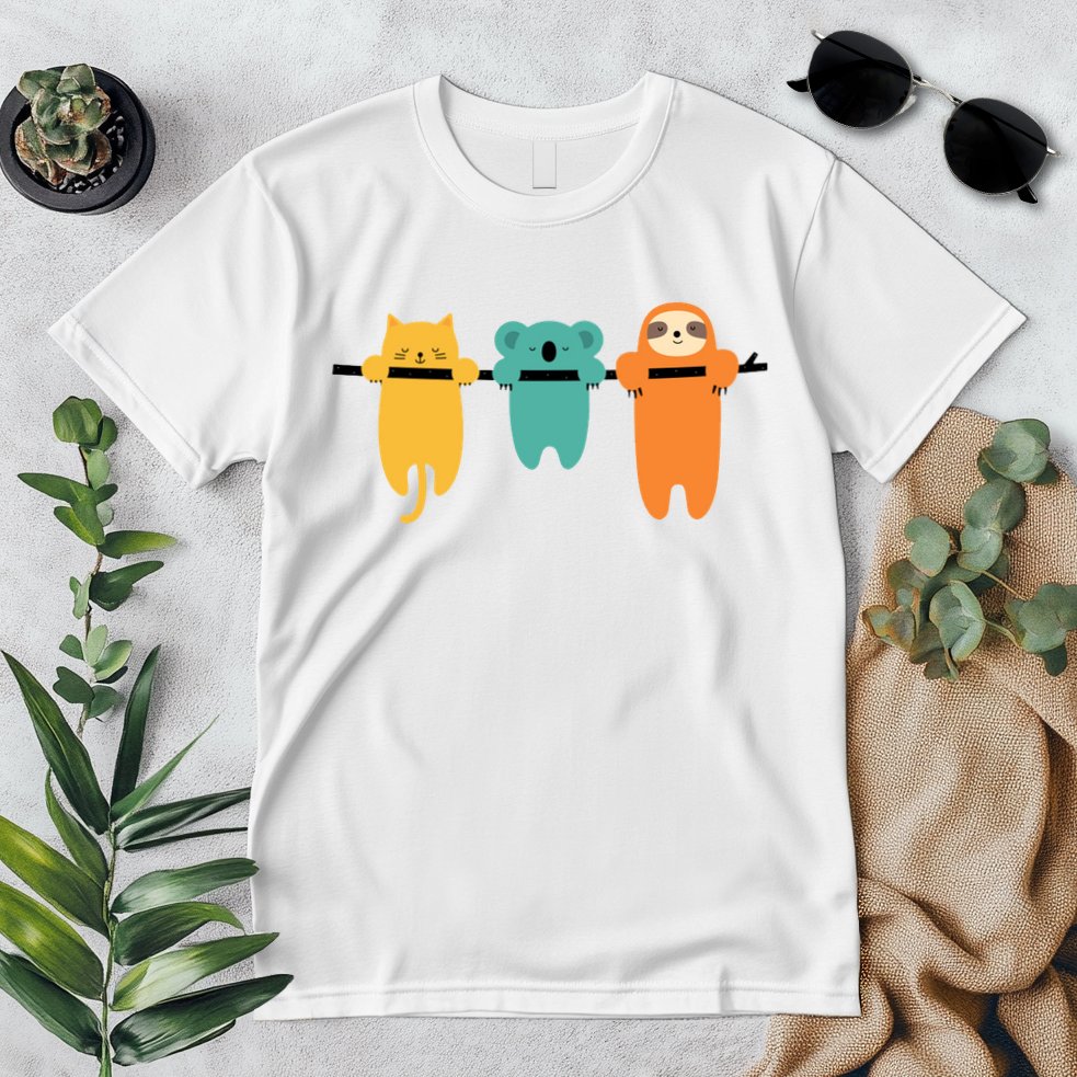 Hang In There Cat Sloth And Koala Cute Premium T-Shirt