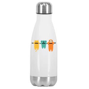 Hang In There Cat Sloth And Koala Cute Stainless Steel Insulated Water Bottle