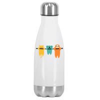 Hang In There Cat Sloth And Koala Cute Stainless Steel Insulated Water Bottle